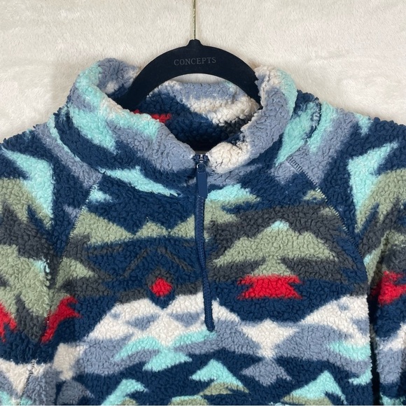 Aeropostale AERO Printed Sherpa Fleece Half-Zip Crop Pullover Womens large - Picture 4 of 7